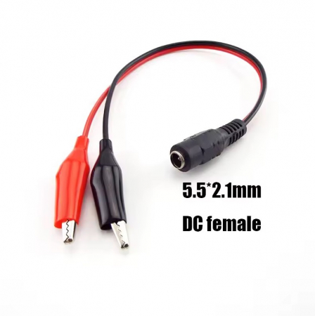 Adaptor cablu DC mama 5.5 × 2.1 mm la clesti crocodil, alimentare si testare DIY, OKYN2513 [1]