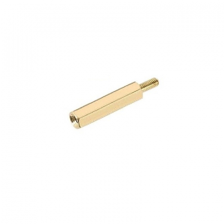 Suruburi, dibluri si accesorii uz general - Set de 20 distantiere hexagonale 20 M2.5x20mm+6mm male-female, alama, pentru PCB, placi de baza, drone, proiecte electronice