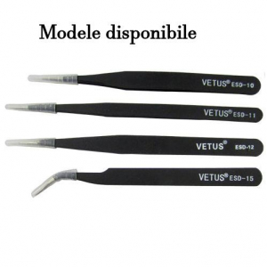 Penseta metalica de precizie, forma dreapta, varf curbat, Vetus ESD-15 [2]