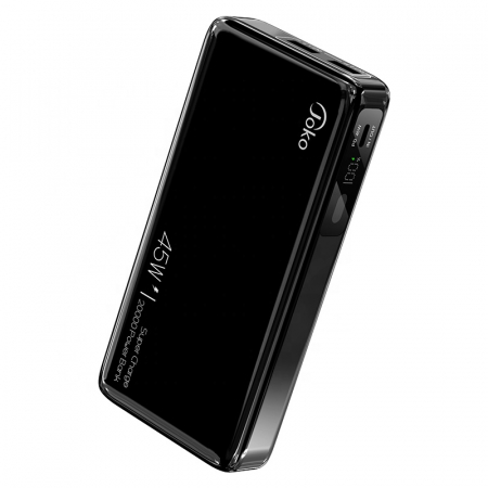 Powerbank - Acumulator extern 20000 mAh negru Konfulon J09, 2 iesiri USB + 1 iesire Type C, 45W Fast Charge PD