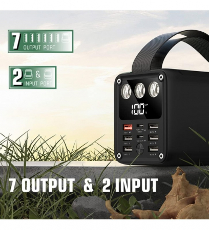 Acumulator extern 60000 mAh Konfulon A28Q cu lanterna, 22.5W, 6 iesiri USB + 1 Type C, QuickCharge 3.0 [2]