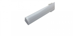 Iluminat - Profil aluminiu / Canal Banda Led Hard Strip pe colt (90°), capac alb mat, Lungime 1m