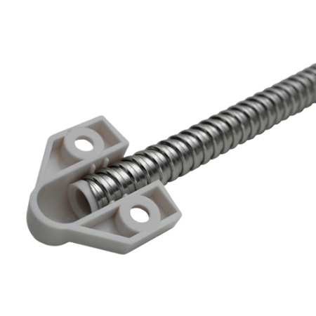 Protectie flexibila pentru cabluri de usa, tub inox 400 mm, montaj aparent, alb [2]