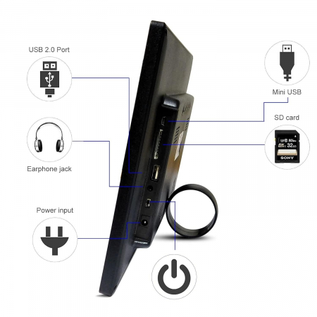Rama foto digitala 15.4 inch slot USB/MicroSD, telecomanda, Negru [3]