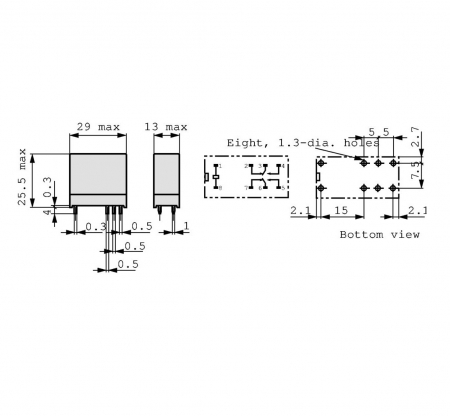 Releu electromagnetic 12VDC 5A DPDT THT G2R-2-12VDC [2]