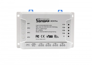 Relee WiFi - Releu smart 4 canale cu receptor RF 433.92MHz WiFi Sonoff 4CH PRO R3