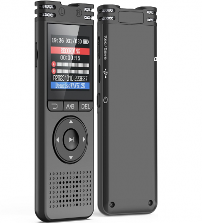 Reportofoane - Reportofon digital voice recorder MP3, activare vocala, anulare zgomot, negru
