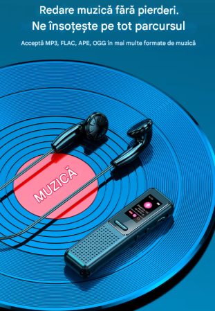 Reportofon digital ZD39 32GB cu ecran 0.96 inch, inregistrare MP3/WAV, USB-C, autonomie 23h [1]