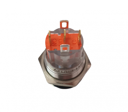 Buton SPST fara retinere cu led 24V verde 16mm OFF-(ON) [3]