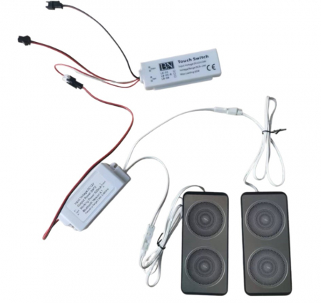 Controllere - Comutator tactil cu difuzoare bluetooth pentru oglinda LED, functie dimmer, dezaburire, 12-24V DC, LB-05-BT2