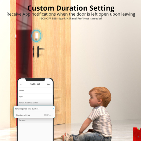 Senzor Zigbee usa/fereastra SONOFF, SNZB-04P, detectie deschidere/inchidere, tamper alert, compatibil eWeLink si hub-uri Zigbee 3.0 [4]
