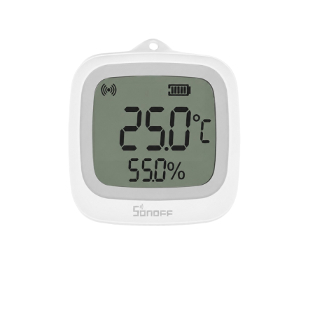 Smart home - Senzor smart SONOFF temperatura si umiditate Zigbee 3.0 cu ecran LCD 2.2 inch si protectie IP65 pentru monitorizare ambientala (SNZB-02WD)
