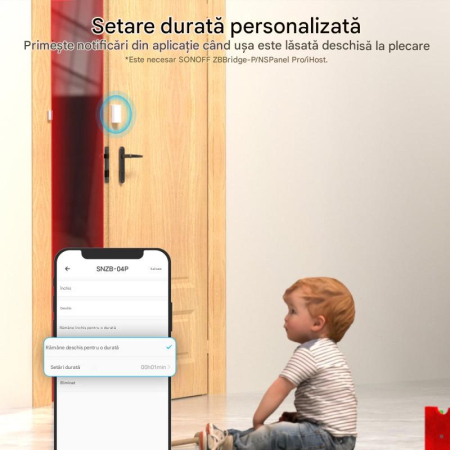 Senzor Zigbee usa/fereastra SONOFF, SNZB-04P, detectie deschidere/inchidere, tamper alert, compatibil eWeLink si hub-uri Zigbee 3.0 [4]