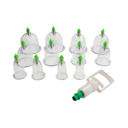 Ingrijire corporala - Aparat vacuum pentru terapie cu 12 ventuze medicinale, pompa inclusa