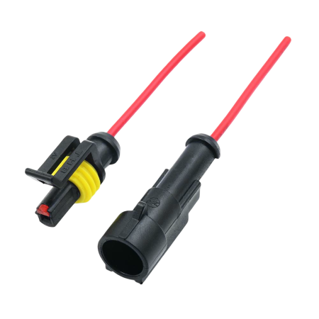 Conectica - Set conector auto etans 1 pin, superseal, 12V/24V, mufa tata-mama cu fire pentru instalatii auto (OKN428-11-1)