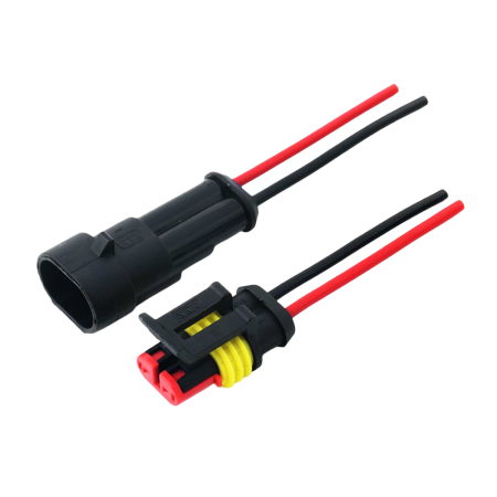 Conectica - Set conector auto etans 2 pini, superseal, 12V/24V, mufa tata-mama cu fire pentru instalatii auto (OKN428-11-2)