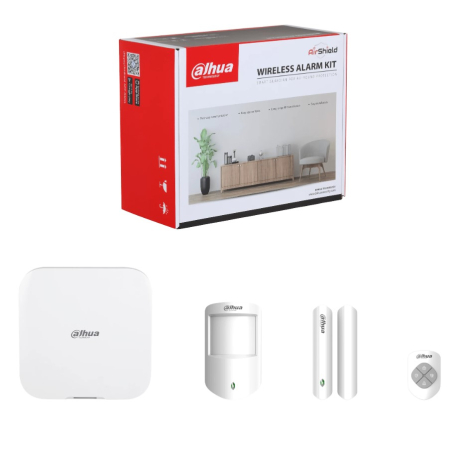 Kit-uri - Kit alarma wireless Dahua ART-ARC3800H-03-FW2 cu hub alarma, senzor PIR, senzor usa si telecomanda, AES128, 4G Wi-Fi Ethernet