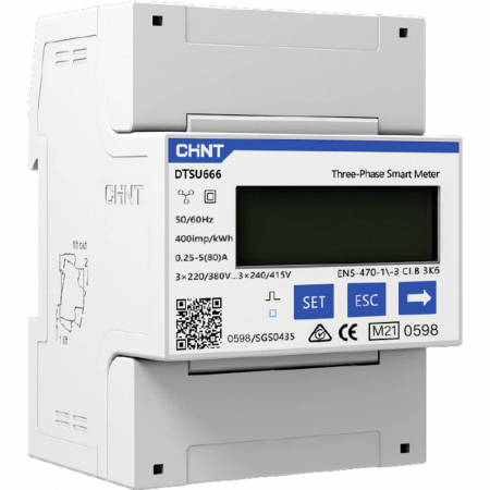 Smart meter trifazat Chint DTSU666, RS485, 230/400V 1,5(6)A [1]