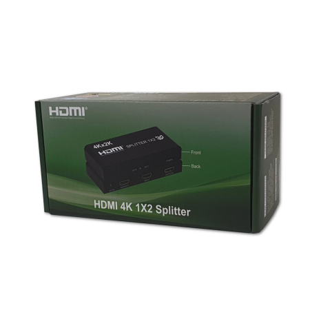 Splitter HDTV 1x2 4K UHD, distributie semnal 2 monitoare, 3D, 3840x2160, amplificare activa, alimentare 5V [4]