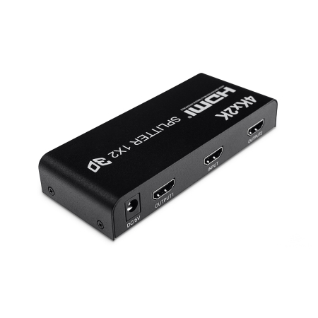 TV - Splitter HDTV 1x2 4K UHD, distributie semnal 2 monitoare, 3D, 3840x2160, amplificare activa, alimentare 5V