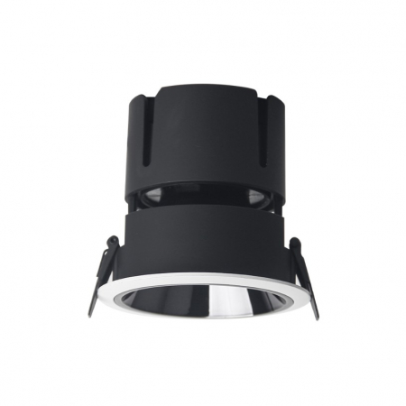 Spot LED MiBoxer FUT075, 9W, incastrat, Dual White CCT, 700LM, 2700K-6500K, lumina ajustabila, 2.4GHz, control de la distanta 30m, AC100-240V, anti-glare, orientabil, alb [1]