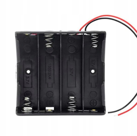 Suport baterii 4x18650, plastic ABS, cu cablu, 14.8V, 4S, DIY, Arduino, electronica [1]