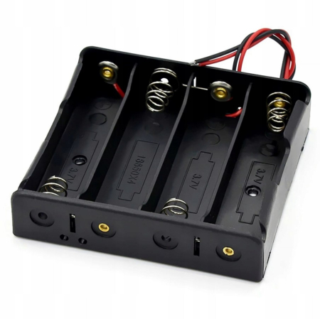 Incarcatoare acumulatori - Suport baterii 4x18650, plastic ABS, cu cablu, 14.8V, 4S, DIY, Arduino, electronica