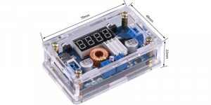 Surse miniatura pentru prototipuri - Sursa coborator de tensiune (step-down) 5V DC-DC 5A 75W cu Afisaj, USB si Carcasa