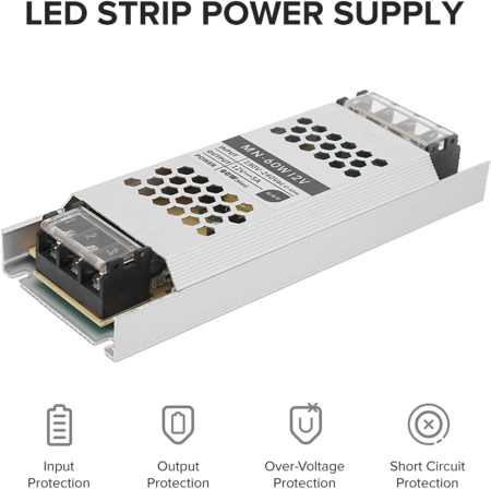 Sursa alimentare slim MN-60W12V, 12V, 5A, 60W, carcasa aluminiu, driver LED, protectii multiple, IP20 [2]