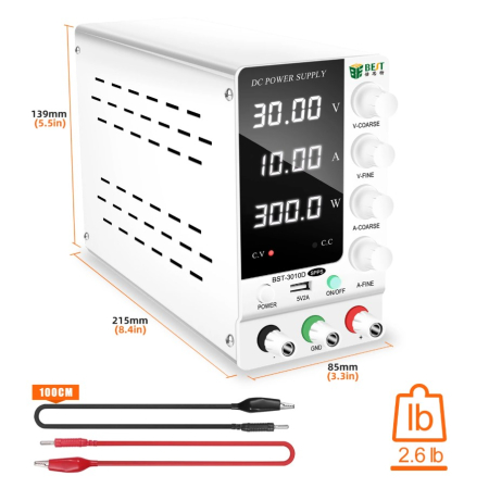 Sursa de laborator BST-3010D, 30V 10A reglabil, afisaj digital, USB 5V/2A, sursa DC stabilizata [2]