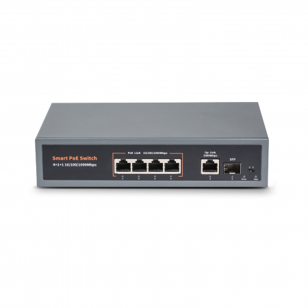 Router & Switch - Switch smart PoE 4 porturi 100/1000mbps, 78W, 4GE(PoE)+1GE+1SFP, G0411GB-C