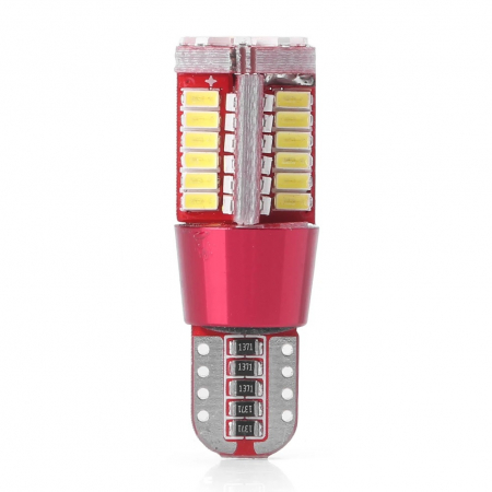 Accesorii si electrice auto - T10 3014 56 SMD - Bec auto cu LED, suport rosu