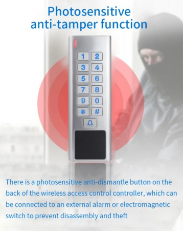 Tastatura control acces standalone EP-A8-EM-Tuya, iluminata, RFID, IP65, carcasa aluminiu, card si PIN [3]