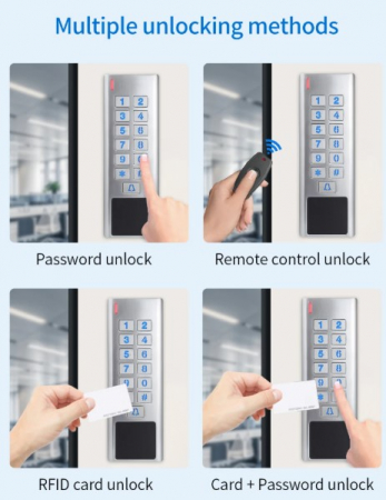 Tastatura control acces standalone EP-A8-EM-Tuya, iluminata, RFID, IP65, carcasa aluminiu, card si PIN [2]