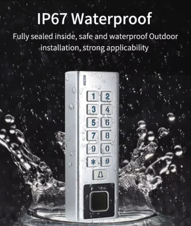 Tastatura standalone pentru control acces, WiFi Tuya, amprenta, RFID 125 kHz, PIN, IP66 (EP-HF8-EM-cu-amprenta-Tuya) [4]