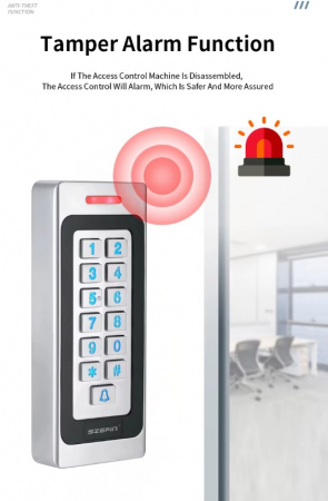 Tastatura control acces standalone EP-S701-EM, iluminata, RFID/NFC, IP67, carcasa aluminiu, card si PIN, alarma sabotaj [3]
