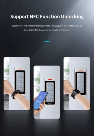 Tastatura control acces standalone EP-S701-EM, iluminata, RFID/NFC, IP67, carcasa aluminiu, card si PIN, alarma sabotaj [4]