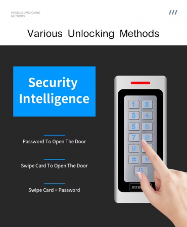Tastatura control acces standalone EP-S701-EM, iluminata, RFID/NFC, IP67, carcasa aluminiu, card si PIN, alarma sabotaj [7]