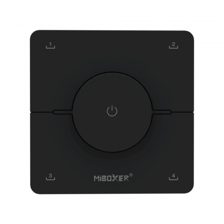 Controllere - Telecomanda de perete rotativa MiBoxer, K0, 4 zone, Monocolor/Dual White, 2.4Ghz, Negru