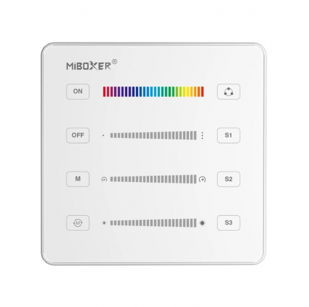 Controllere - Telecomanda control dispozitive multiple MiBoxer B6-W, RF 2.4GHz, 2xAAA, 86x86x15mm, control de la distanta 30m, scene, alb