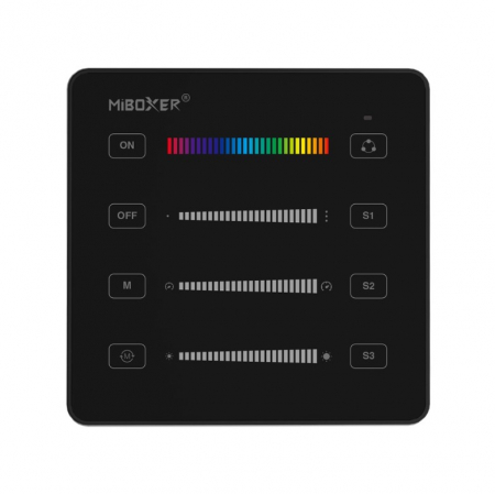 Controllere - Telecomanda control dispozitive multiple MiBoxer B6-B, RF 2.4GHz, 2xAAA, 86x86x15mm, control de la distanta 30m, scene, negru