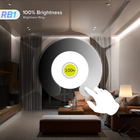 Telecomanda tactila LED RF 2.4 GHz 4 zone RB1, compatibila SPxxE, control wireless luminozitate si moduri, baterie inclusa [1]