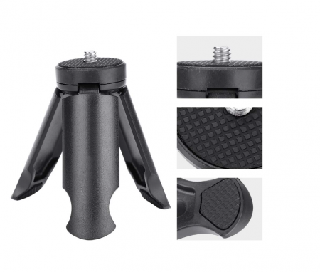 Mini trepied pentru lanterna Wuben F5, stick selfie, trepied de masă, de birou cu filet de 1/4 inch, negru F5-tripod [2]