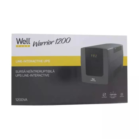 UPS Well Warrior 1200VA/720W, line-interactive, AVR, 3 prize Schuko, LED - UPS-LINT-WARRIOR1200-WL [1]