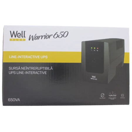 UPS Well Warrior 650VA/390W, line-interactive, AVR, 2 prize Schuko, LED - UPS-LINT-WARRIOR650-WL [3]