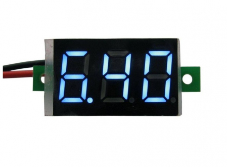 Aparate de masura si control - Voltmetru digital de panou cu 2 fire DC 4.5V-30V, albastru V20D-Blue
