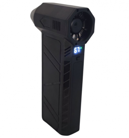 Ventilator portabil, Violent, S7, display LED, turbo fan, 130000 RPM, 5 trepte de putere, buton reglare putere 0-100, baterie 4000 mAh, negru [2]