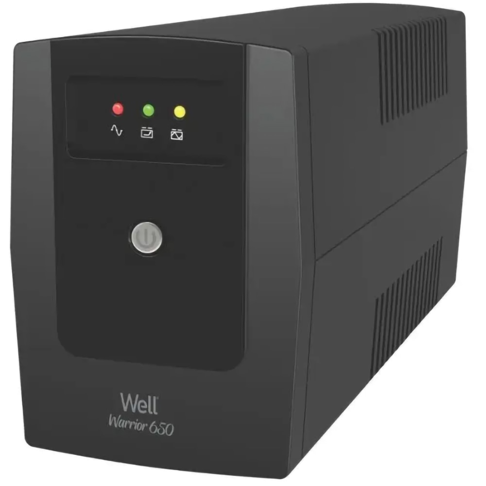 UPS line interactiv cu 2 prize Well Warrior, 650 VA, 390 W, afisaj LED