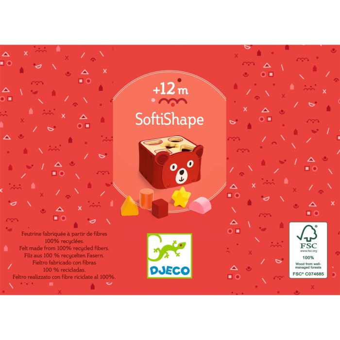 Cutie sortatoare din lemn SoftiShape, Djeco [3]