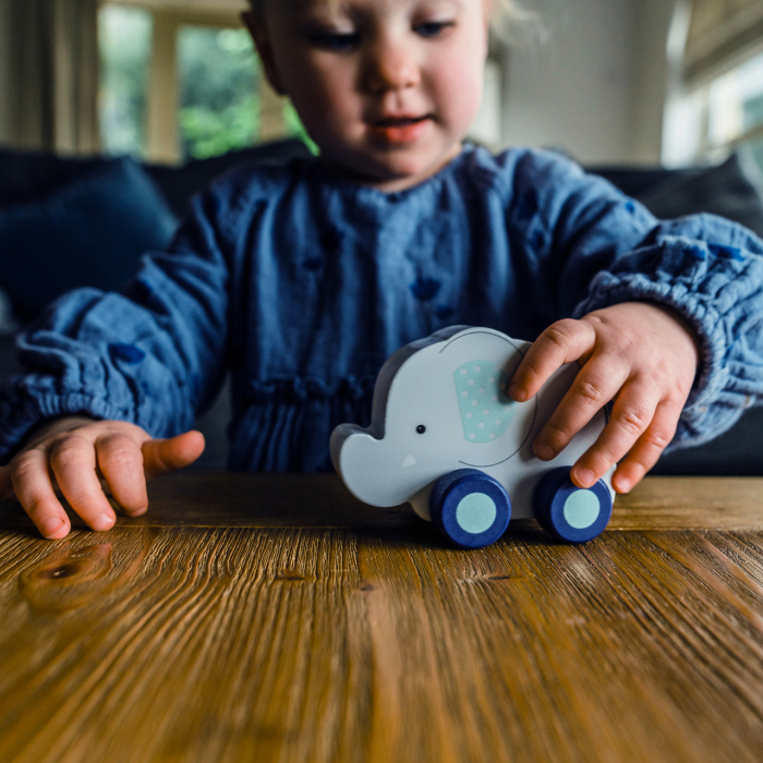 Elefant - jucarie din lemn cu roti, Orange Tree Toys [4]